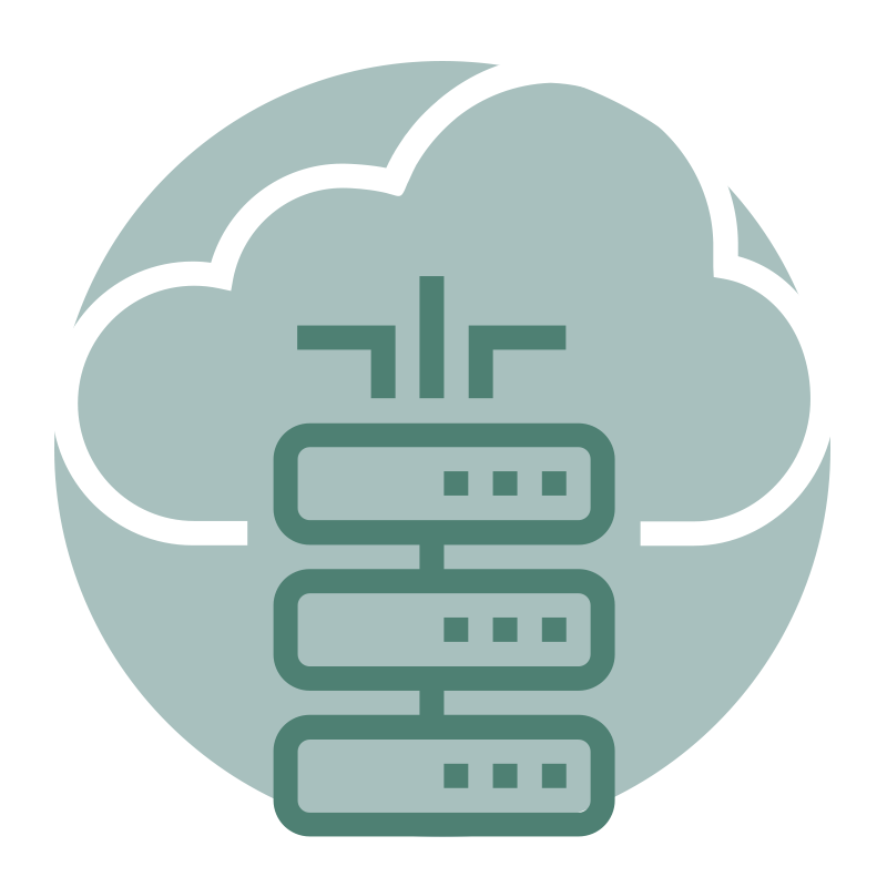 icon for backup showing computers connected to the cloud