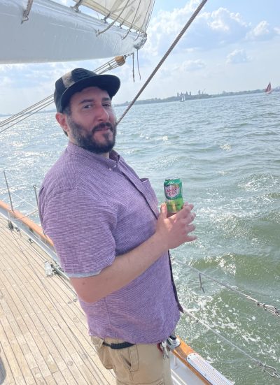 Paul is on a boat.